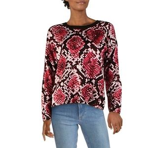 DKNY Step- Hem Printed Sweater